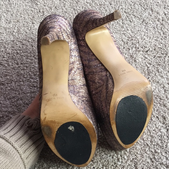 Nine West sparkly tiger stripe platform high heels - Picture 6 of 8